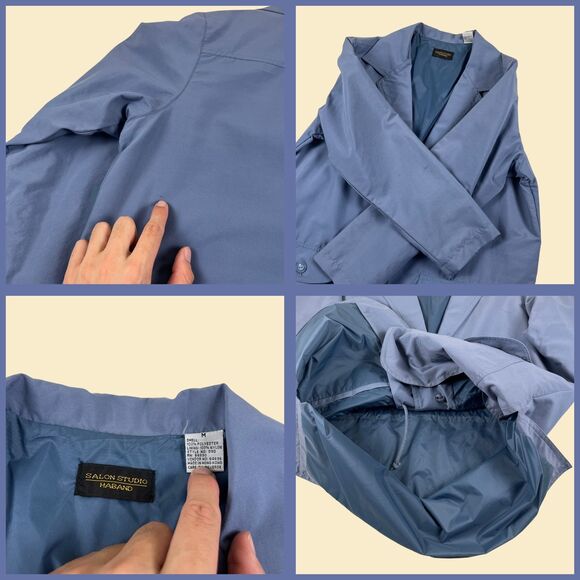 1980s M blue blazer Haband, Salon Studio, vintage 80s womens light blue jacket - Picture 4 of 10